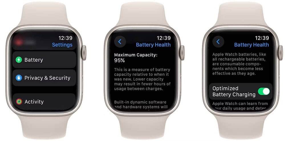 كيفية التحقق من صحة البطارية على Apple Watch وطرق استنفاذها - Apple Watch