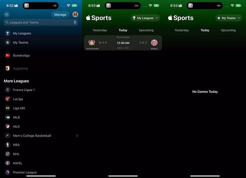 استمتع بتجربة رياضية مُتكاملة باستخدام Apple Sports على الـ iPhone - iOS