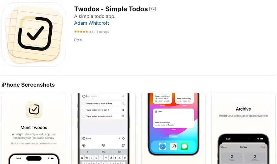 استكشف Twodos: التطبيق المجاني والبسيط لإدارة المهام مع فرضية فريدة - iOS